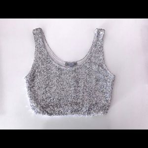 Sparkly crop tank top